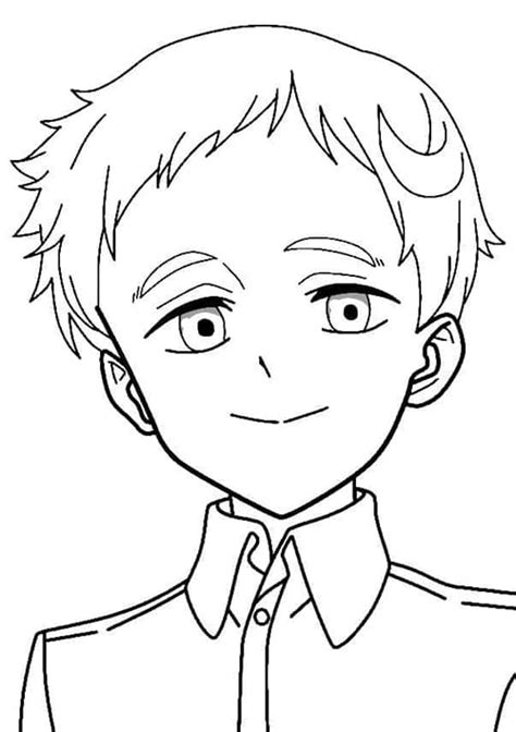Happy Norman The Promised Neverland Coloring Page Anime Coloring Pages