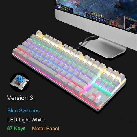 New Rainbow Colorful Led Backlight Mechanical Keyboard Professional