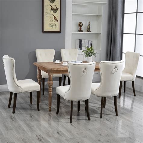 Contemporary Accent Chair Fabric Tufted Upholstered Dining Chairs Set
