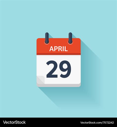 April 29 Flat Daily Calendar Icon Date Royalty Free Vector