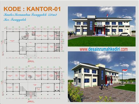 Dan ini saya hanya upload tampak depannya saja. KANTOR-01 : Kantor Pelayanan Kecamatan Trenggalek 2 Lantai ...