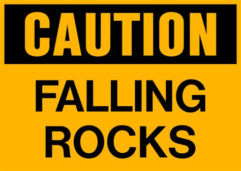 Caution Falling Rocks Western Safety Sign