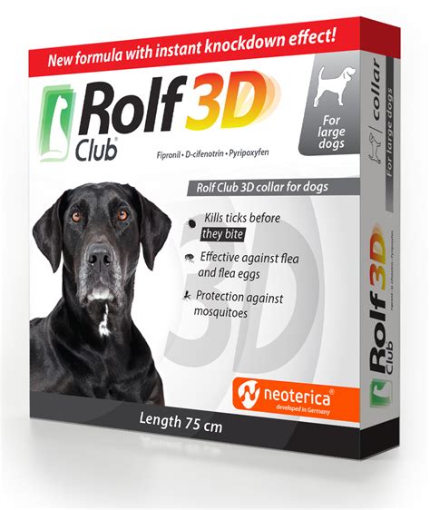 Ekoprom Rolf Club 3d Collar Against Ticks And Fleas For Large Dogs 75 Cm