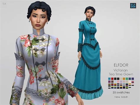 Victorian Tea Time Gown At Elfdor Sims Sims 4 Updates