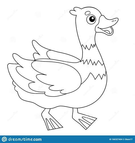 Coloring Page Outline Of Cartoon Duck Farm Animals Coloring Book For