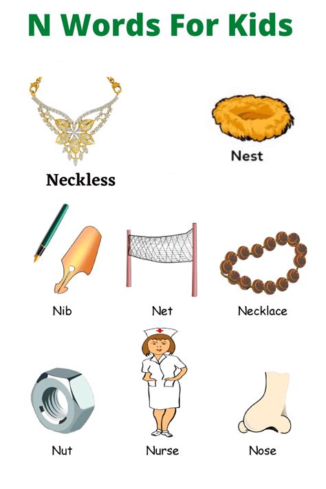 Vocabulary Words Starting With N For Kids Rlearnabc