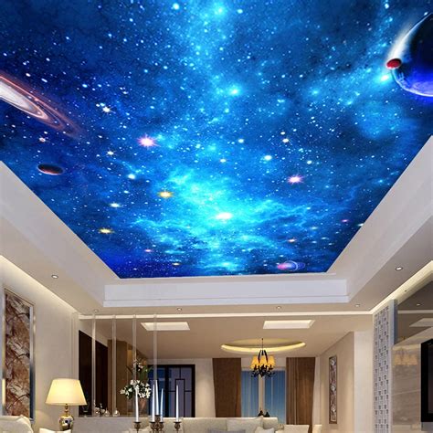 Customized 3d Ceiling Mural Galaxy Nebula Photo Wallpaper Ktv Bar Hotel