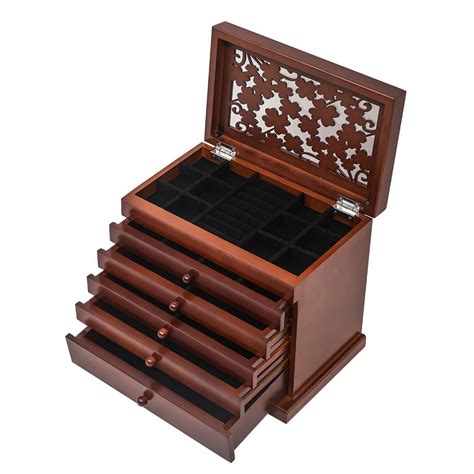 Zimtown Zimtown 6 Layers Wooden Jewellery Box Cabinet Display