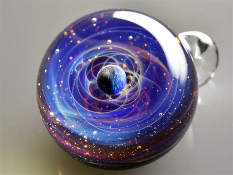 Mikeliveiras Space Beautiful Hand Made Marbles With Planetary Systems
