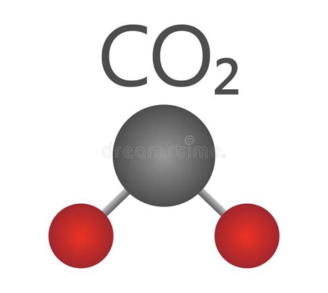 Carbon Dioxide Molecular Model Vector Illustration Stock Vector