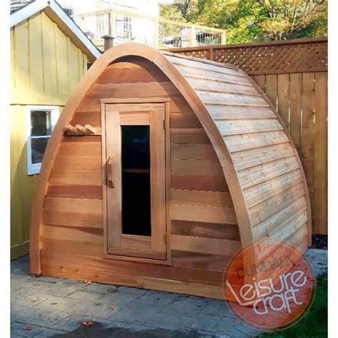 Dundalk Outdoor Mini Pod Sauna Red Cedar Heater Included Divine Saunas