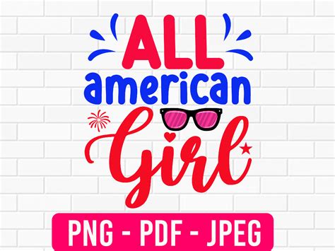 All American Girl Svg Design Graphic By Manzuara Design · Creative Fabrica