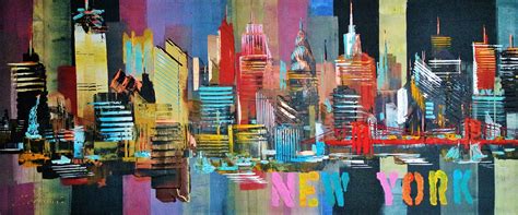 New York City Skyline Abstract Painting Painting Abstract City
