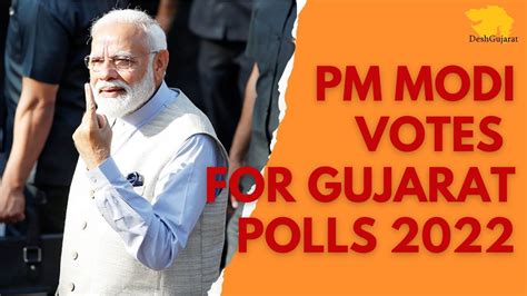 Pm Modi Casts His Vote For Gujarat Assembly Election In Ahmedabad Youtube