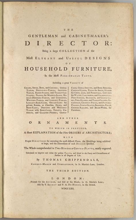 Thomas Chippendale Snr ‘the Shakespeare Of English Furniture Makers