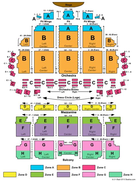 Citi Performing Arts Center Wang Theater Seating Chart