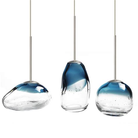 Designcontestonline Blown Glass Blue Pendant Light