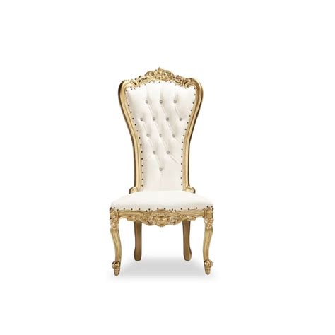 Throne Chair White With Gold Frame Rent All Plaza Of Kennesaw