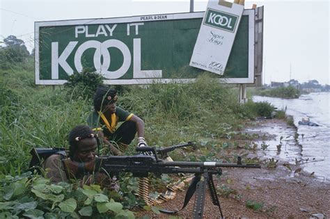 Nplf Rebels Advancing Into Congo Town During The Liberian Civil War August 9th 1990 Photo By