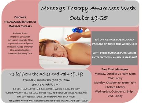 Oct 19 25 Massage Therapy Awareness Week Chelsea Update Chelsea