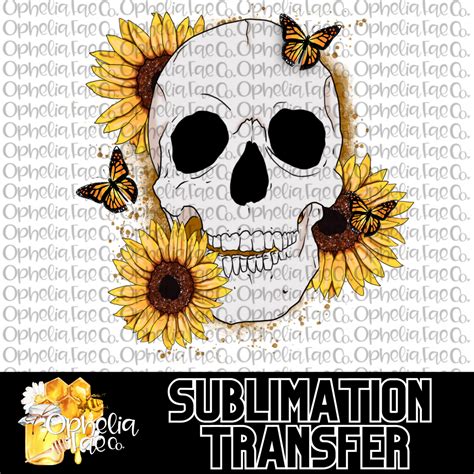 Sunflower Skellie Sublimation Transfer Ophelia Fae Co