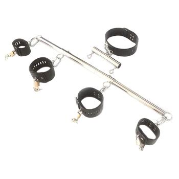 Steel Adjustable Spreader Bar Bondage Set Unisex Sex Slave Hand Ankle