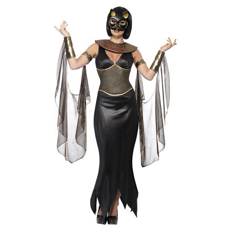 smiffys egyptian cat goddess costume adult bastet halloween fancy dress