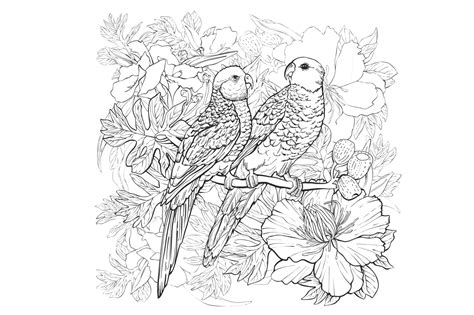 Print een kleurplaat van gedetailleerde dieren. Papegaai kleurplaat: 34 leuke papegaaien kleurplaten ...