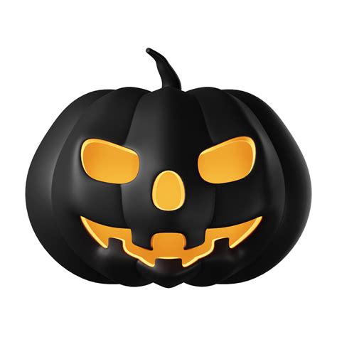 3d Realistic Halloween Angry Pumpkin Isolated On Transparent Background