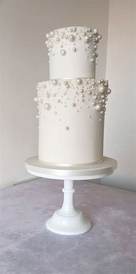 50 Timeless Pearl Wedding Cakes Pearl Waterfall Effect