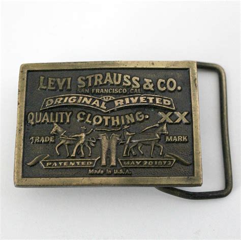 Vintage Lot 2 Levi Strauss Belt Buckles 1970s Bergamot Brass Works