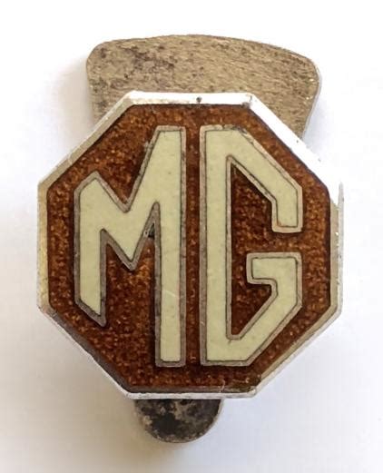 Sally Bosleys Badge Shop Mg Car Company Vintage Advertising Lapel Badge