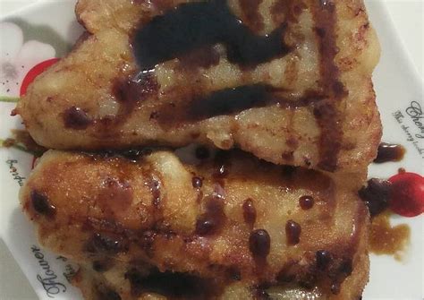 Menggunakan pisang kepok, tidak menggunakan bahan pengawet, digoreng hingga setengah. Resep Pisang goreng kipas, saos caramel gula merah oleh ...