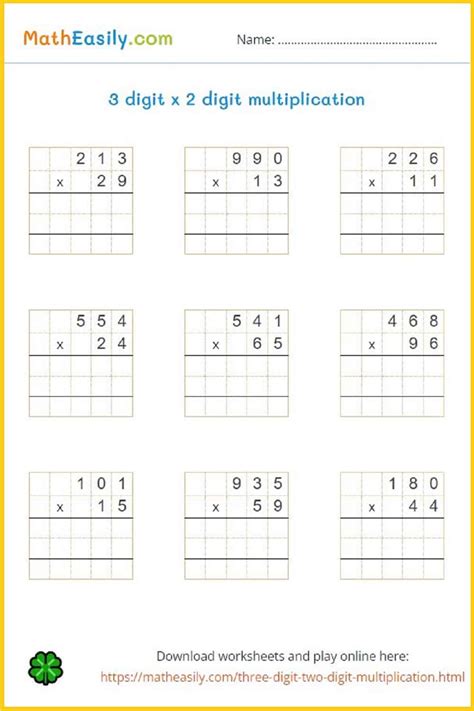 Multiply 3 Digits By 3 Digits Worksheets