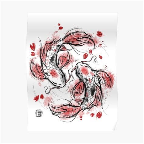 Japanese Koi Poster For Sale By Daisyart Lab Redbubble