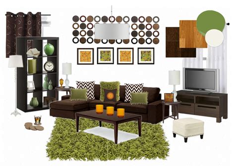 Olive Green And Brown Living Room