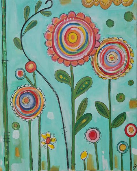 Flower Art Easy Flower Painting Whimsical Art