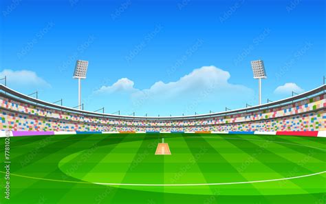 Stadium Of Cricket Stock Vector Adobe Stock