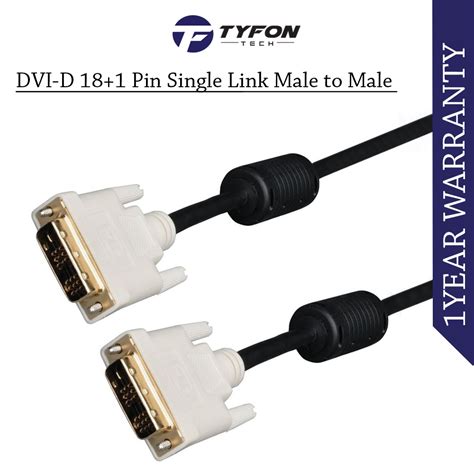Dvi D 181 Pin Single Link Male M To Male M Cable 18m White