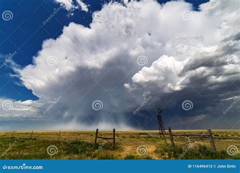 Thunderstorm Cumulonimbus Cloud With Hail Stock Image Image Of