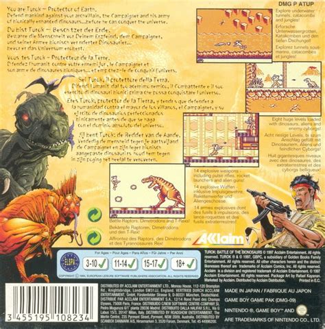 Turok Battle Of The Bionosaurs 1998 Game Boy Box Cover Art MobyGames