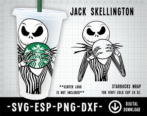 Jack Skellington Starbucks Cold Cup SVG Full Wrap für | Etsy