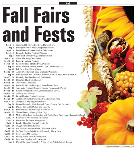 Kentucky Fall Festival Guide Ace Weekly