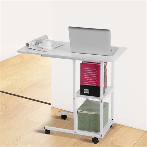 Aramox Mobile Over Bed Table Home Office Portable Mobile Over Bed