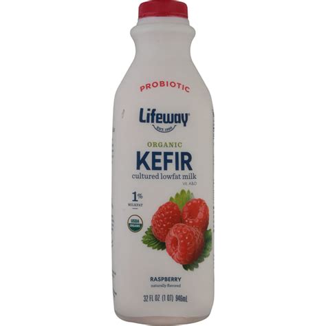 Lifeway Organic Kefir Cultured Lowfat Milk 1 Raspberry 32 Fl Oz