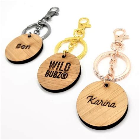 Personalised Keyrings Our Wood Keychains Are Custom Made To Feature