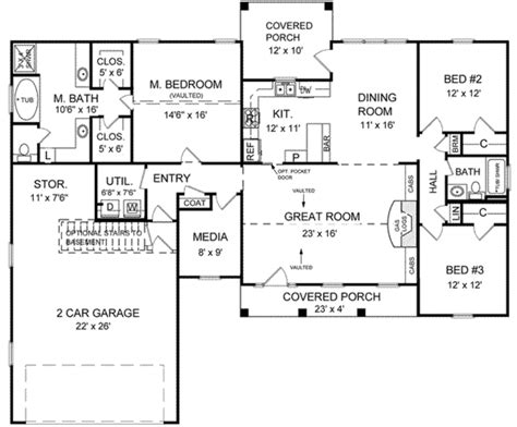 Traditional Style House Plan 3 Beds 2 Baths 1800 Sqft Plan 21 153