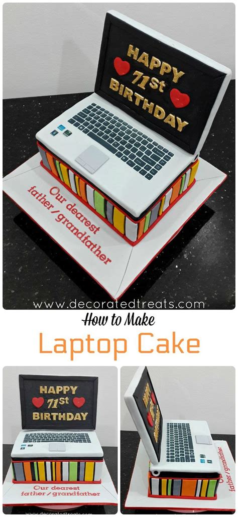 Birthday cake design for men:husband cake:cake decorating ideas by rasna @ rasnabakes key supplies for the cake with. Laptop Cake Tutorial | Computer cake, Cake tutorial ...