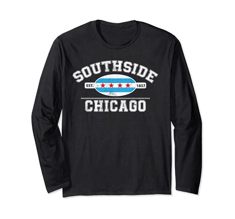Chicago Flag Southside Chicago City Of Chicago Flag Long Sleeve T Shirt