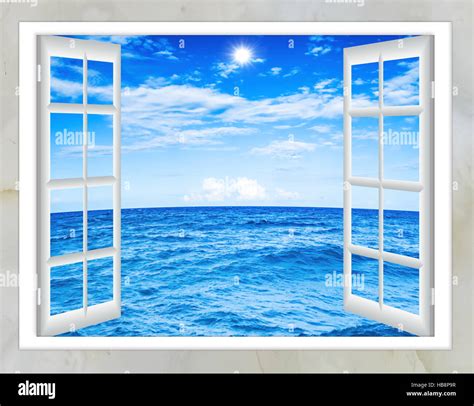 Ocean View Window Stock Photo Alamy
